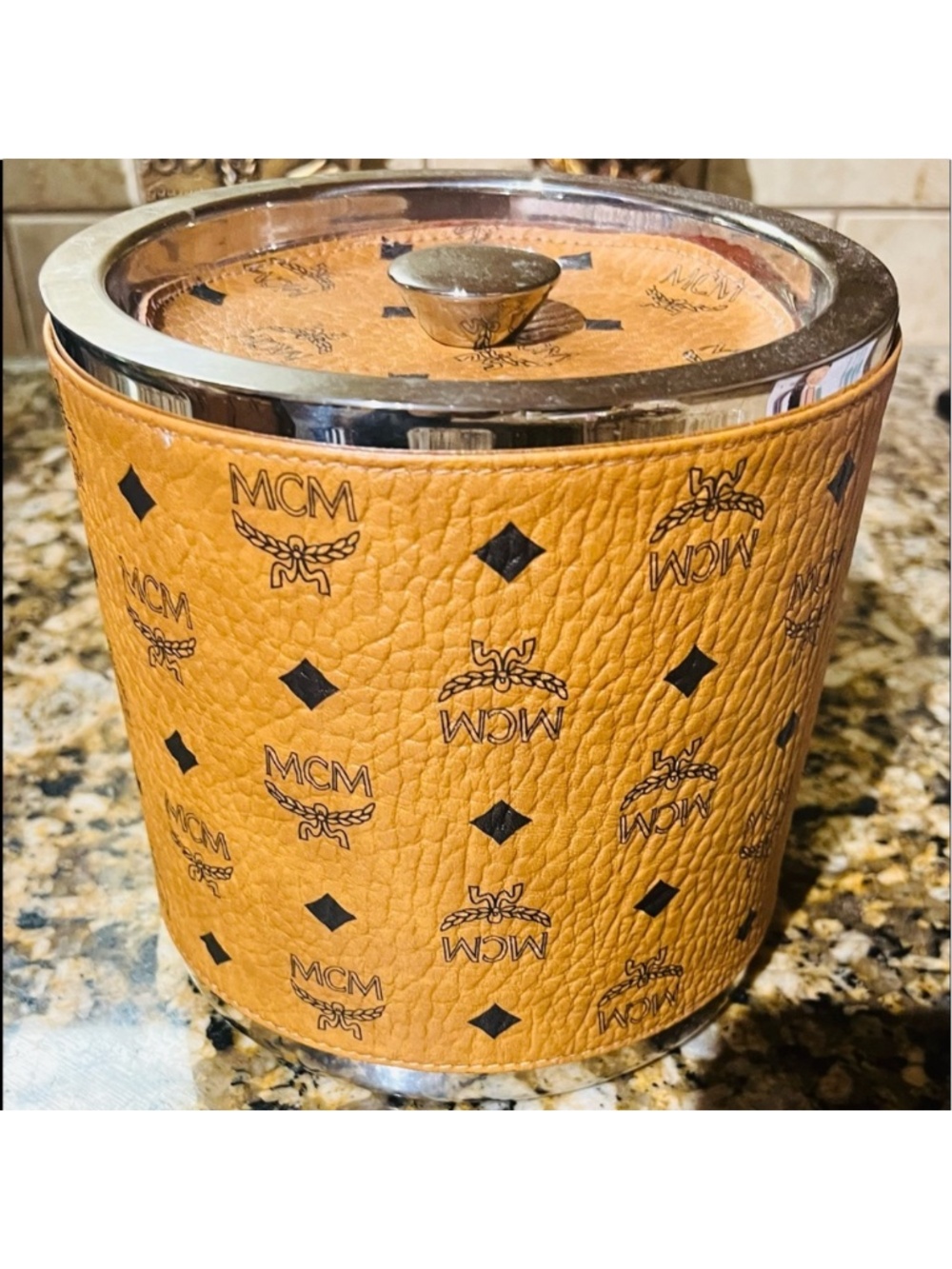 MCM ORIGINAL LEATHER ICE BUCKET